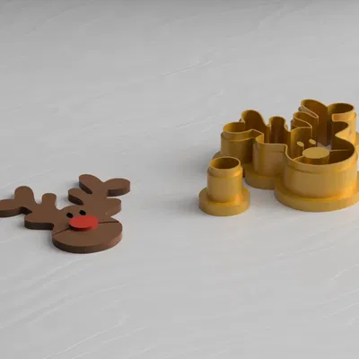 Khuôn Cắt Đất Sét Polymer Hình Sừng Tuần Lộc Giáng Sinh Làm Khuyên Tai