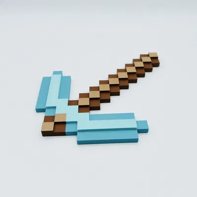 Cuốc Lủi Minecraft In 1 Khối, Tô Màu Sẵn Trong Bambu Studio