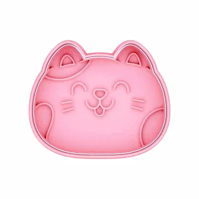 Khuôn Cắt Bánh Quy & Dập Hình Mặt Mèo Dễ Thương