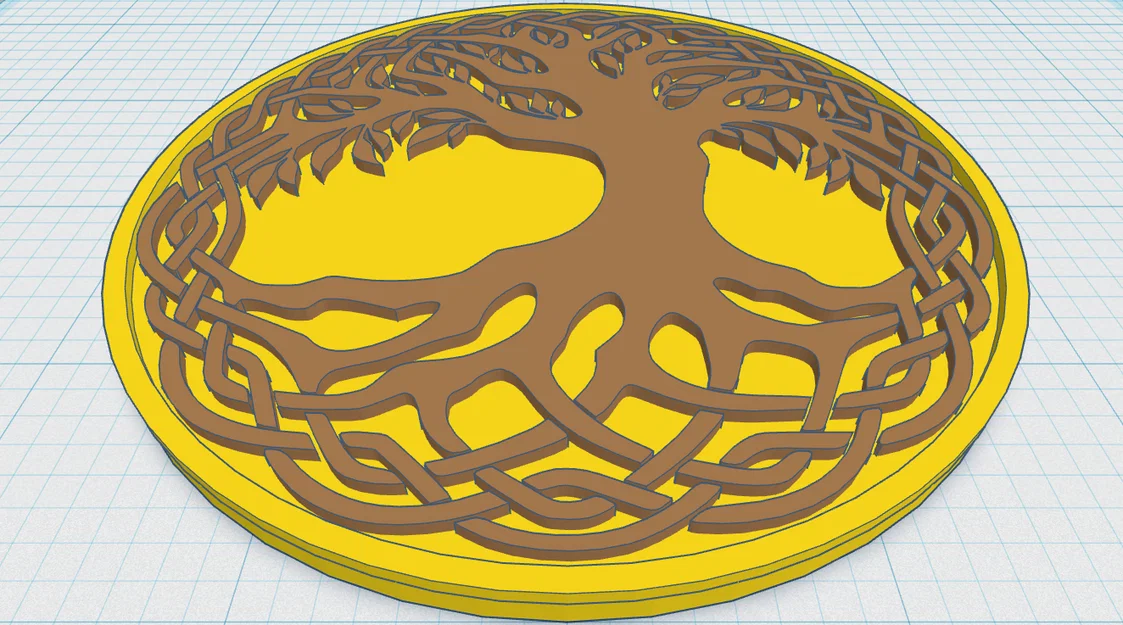 Đế lót ly Celtic / Norse - Cây Sự Sống 45 - Image 1