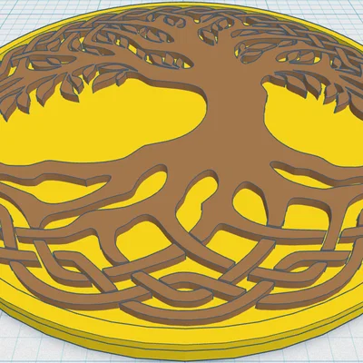 Đế lót ly Celtic / Norse - Cây Sự Sống 45