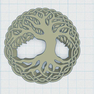 Đế lót ly Celtic / Norse - Cây Sự Sống 45