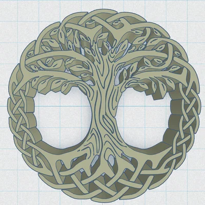 Mặt Đế Chén Celtic / Norse - Cây Sự Sống 19
