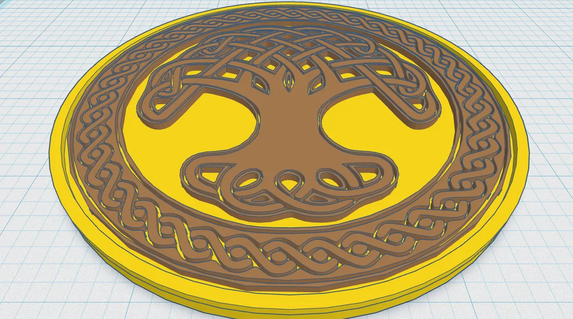 Đế lót ly Celtic / Norse - Cây Sự Sống 16 - Image 1