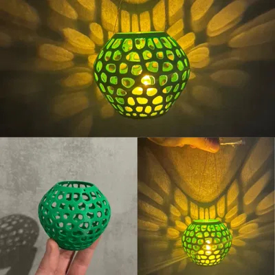 Chân Nến Giáng Sinh Hoa Văn Voronoi Hình Cây Thông