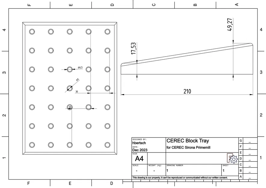 Khay/Giá Đỡ Khối Phôi CEREC Sirona Primemill - Image 4