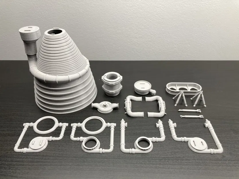 Mô hình 3D Động cơ F-1 Tên lửa Saturn V - Image 2