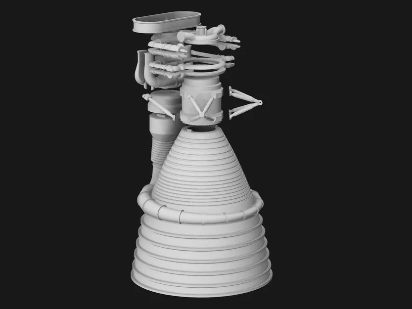 Mô hình 3D Động cơ F-1 Tên lửa Saturn V - Image 7