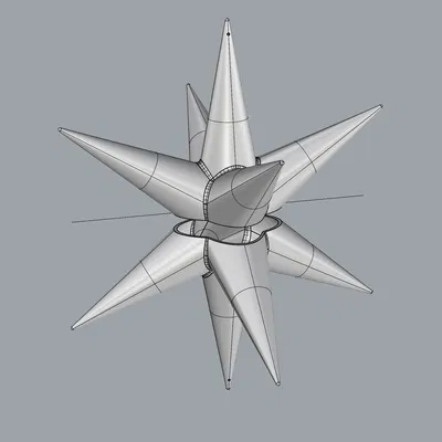 Sao Giáng Sinh 3D Đường Kính 202mm 10 Cánh