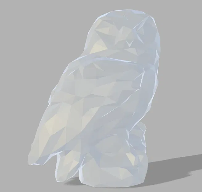 Cú Tuyết (Hedwig) đế bằng LOW POLY - Image 1
