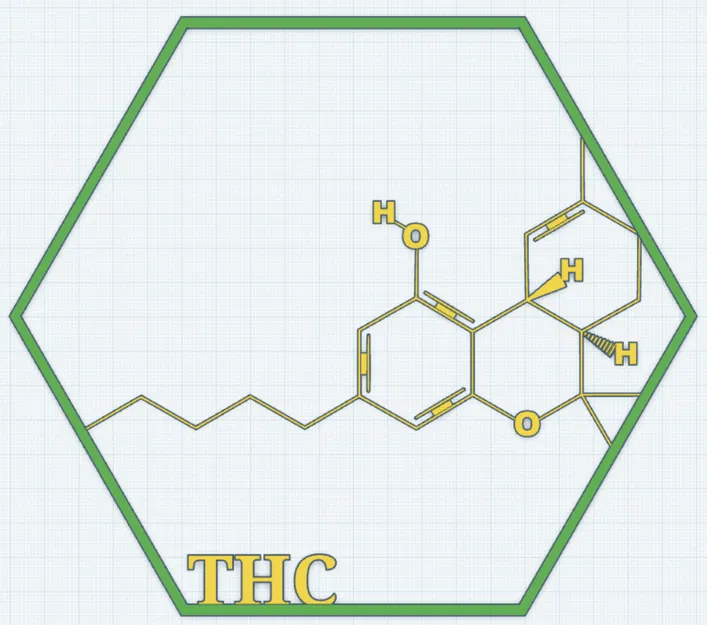 Tranh Phân Tử THC – Mô Hình Hóa Học In 3D (Bản Cập Nhật 2025) - Image 1