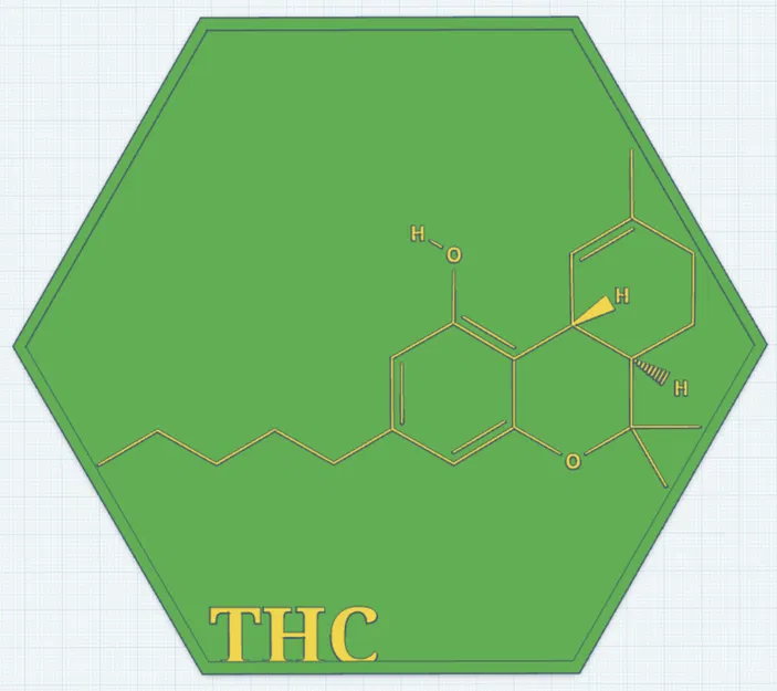 Tranh Phân Tử THC – Mô Hình Hóa Học In 3D (Bản Cập Nhật 2025) - Image 2