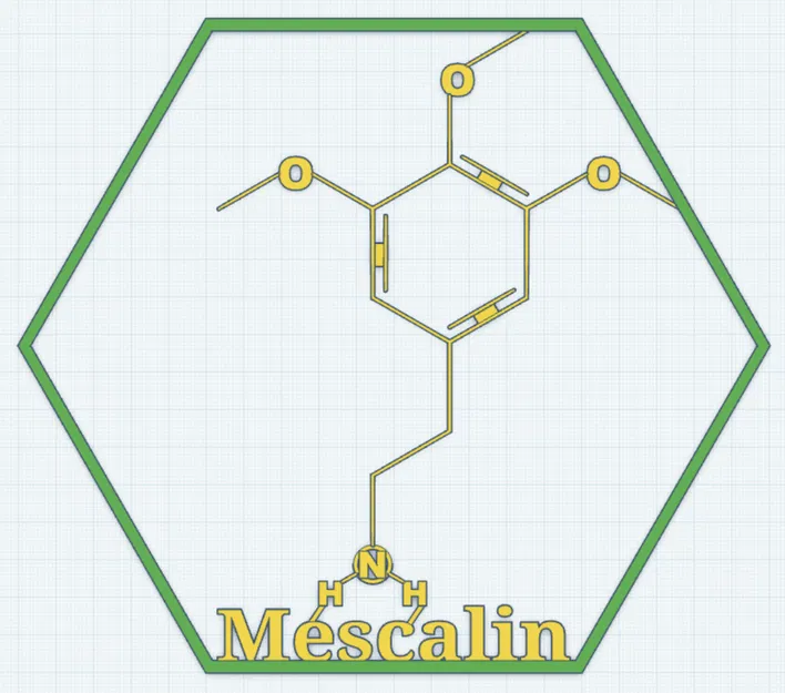 Tranh Treo Tường Phân Tử Mescaline – Cấu Trúc Psychedelic In 3D (Phiên Bản 2025) - Image 1