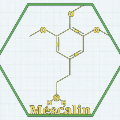 Tranh Treo Tường Phân Tử Mescaline – Cấu Trúc Psychedelic In 3D (Phiên Bản 2025)