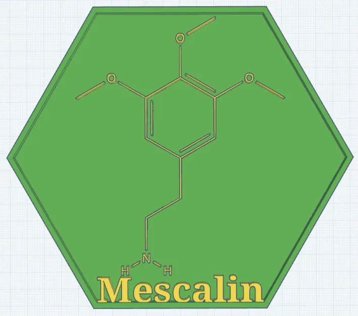 Tranh Treo Tường Phân Tử Mescaline – Cấu Trúc Psychedelic In 3D (Phiên Bản 2025) - Image 2