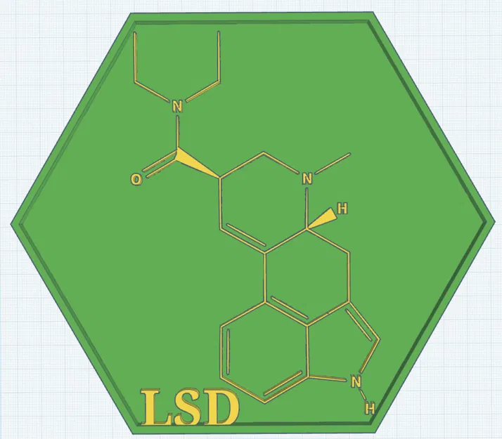 Tranh Treo Tường Phân Tử LSD – Mô Hình In 3D (Phiên Bản Cập Nhật 2025) - Image 2