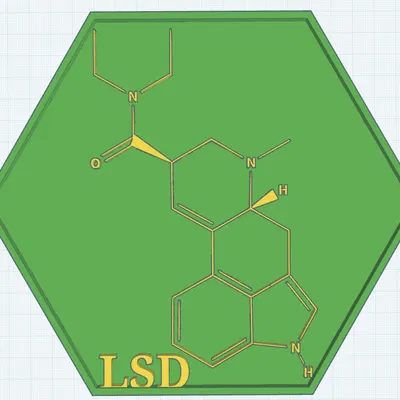 Tranh Treo Tường Phân Tử LSD – Mô Hình In 3D (Phiên Bản Cập Nhật 2025)