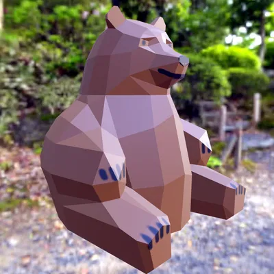 Tượng Gấu Ngồi, Low-poly