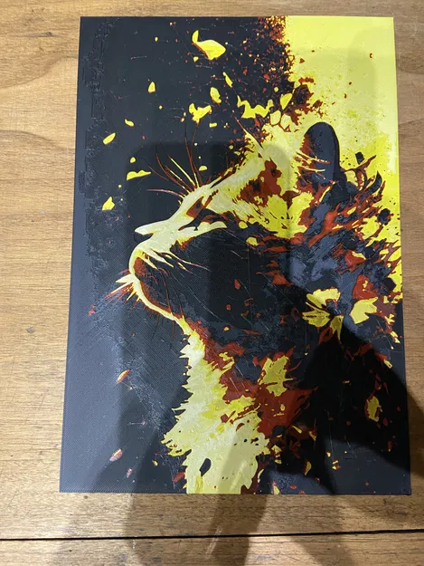 Mô hình tranh mèo 3D bằng PLA Arianeplast - Image 1