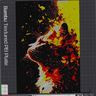 Mô hình tranh mèo 3D bằng PLA Arianeplast