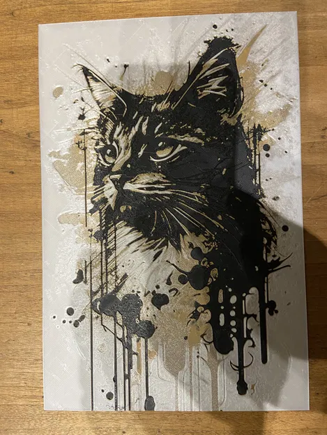 Tranh tô màu 3D hình con mèo / chat - Image 1