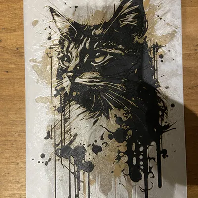 Tranh tô màu 3D hình con mèo / chat