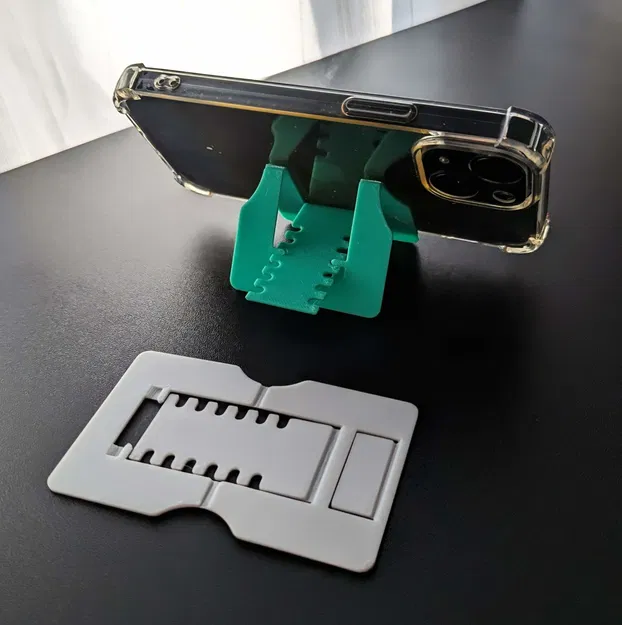 Giá đỡ điện thoại siêu mỏng cỡ thẻ ATM (in liền). Chỉ 5g nhựa! - Image 1