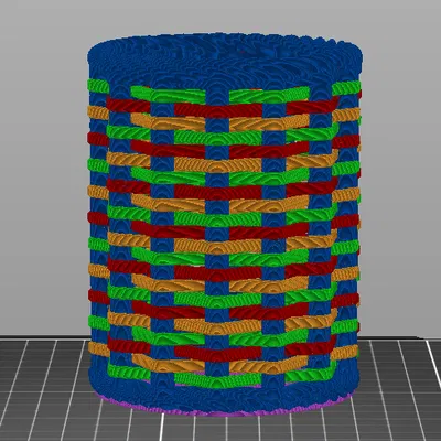 Ống Cắm Bút Dệt Nhiều Màu - Bản Cao