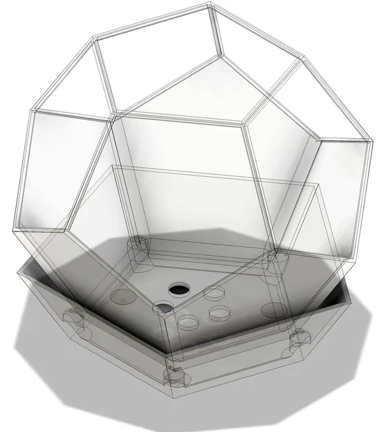 Chậu Hoa Hình Dodecahedron Có Đế Lót - Image 2