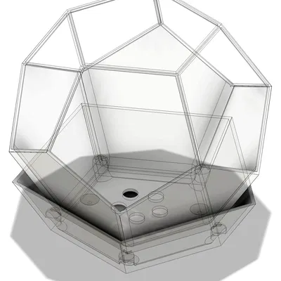 Chậu Hoa Hình Dodecahedron Có Đế Lót