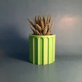 Chậu Cây Hình Trụ Chi Tiết Màu Xanh - Thumbnail 1