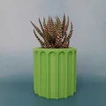 Chậu Cây Hình Trụ Chi Tiết Màu Xanh - Thumbnail 3