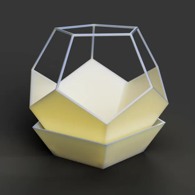 Chậu Hoa Hình Dodecahedron Có Đế Lót - Image 3