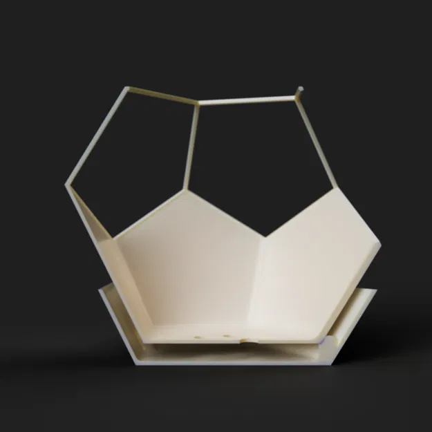 Chậu Hoa Hình Dodecahedron Có Đế Lót - Image 4