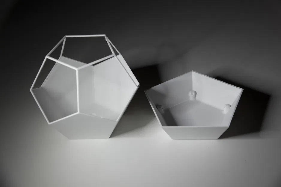 Chậu Hoa Hình Dodecahedron Có Đế Lót - Image 5