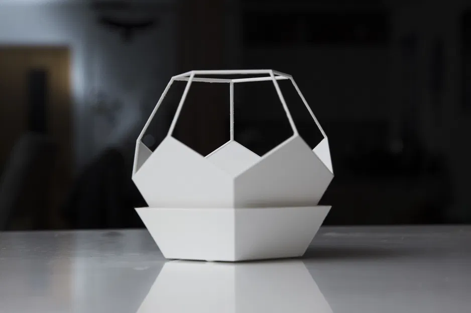 Chậu Hoa Hình Dodecahedron Có Đế Lót - Image 7
