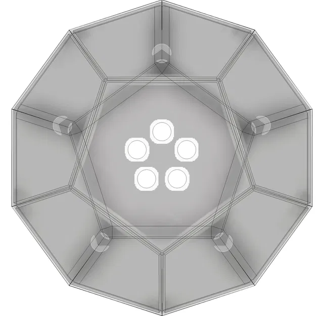 Chậu Hoa Hình Dodecahedron Có Đế Lót - Image 14