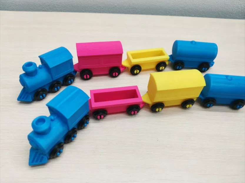 Tàu Hỏa Đầu Máy Kèm Theo Các Toa Xe - Image 2