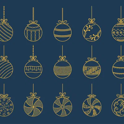 Bộ Biểu Tượng Quả Châu Vàng Lớn Đa Dạng Trang Trí Giáng Sinh