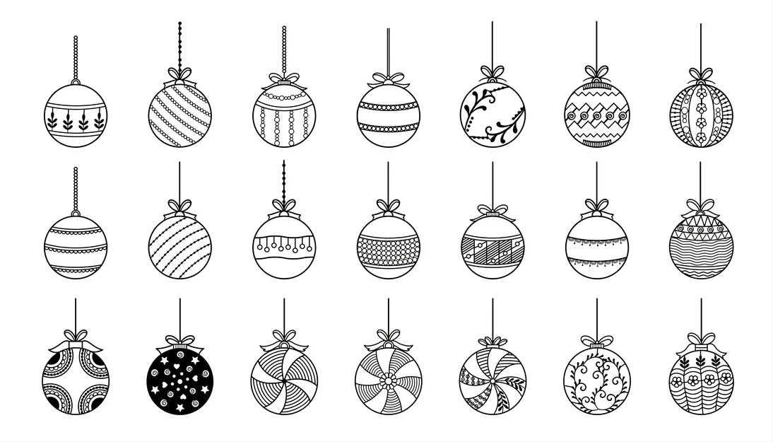 Bộ Biểu Tượng Quả Châu Vàng Lớn Đa Dạng Trang Trí Giáng Sinh - Image 2