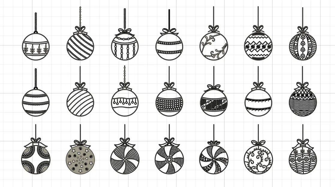 Bộ Biểu Tượng Quả Châu Vàng Lớn Đa Dạng Trang Trí Giáng Sinh - Image 3