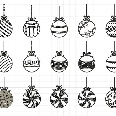 Bộ Biểu Tượng Quả Châu Vàng Lớn Đa Dạng Trang Trí Giáng Sinh