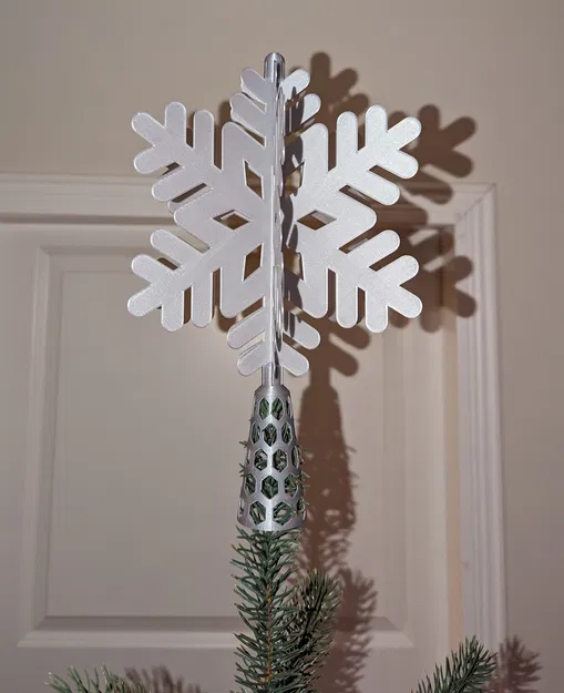 Đồ Trang Trí Đỉnh Cây Thông Hình Bông Tuyết - Image 2