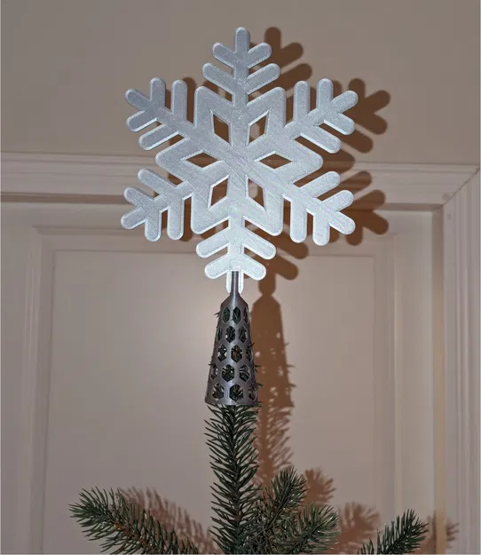 Đồ Trang Trí Đỉnh Cây Thông Hình Bông Tuyết - Image 3
