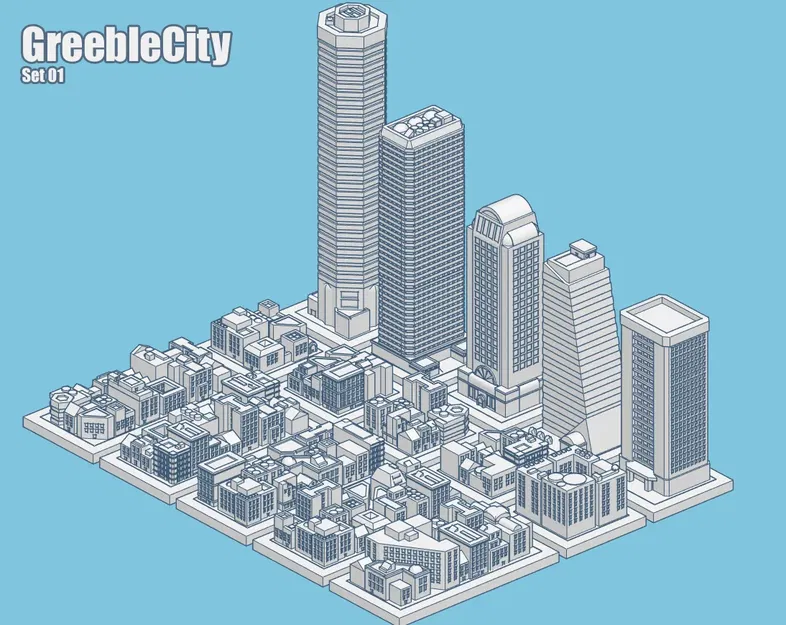 GreebleCity: Bộ 01 - Xây dựng thành phố tí hon - Image 1