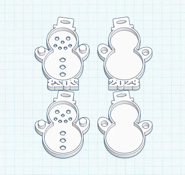 Hộp Quà & Quả Cầu Trang Trí Vỏ Sò Người Tuyết - Tùy Chọn Năm "2023" & Không Năm - Image 4