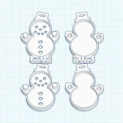 Hộp Quà & Quả Cầu Trang Trí Vỏ Sò Người Tuyết - Tùy Chọn Năm "2023" & Không Năm