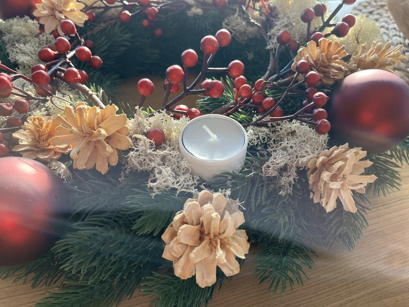 Đế Nến Trà Cho Vòng Nguyệt Quế Giáng Sinh - Image 2