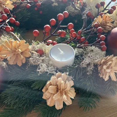 Đế Nến Trà Cho Vòng Nguyệt Quế Giáng Sinh