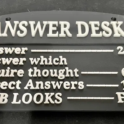 Biển hiệu quầy trả lời màu đen trắng